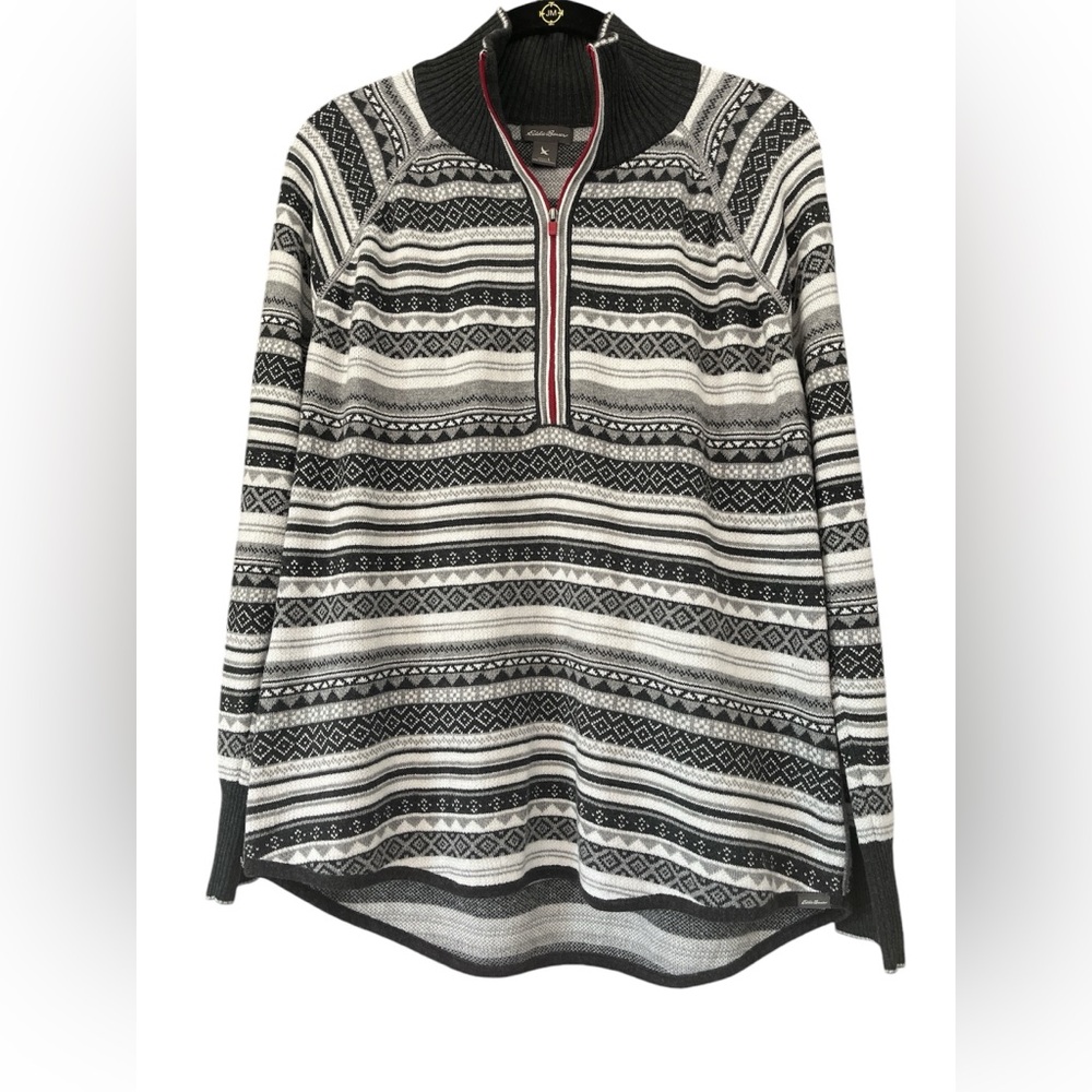 Women’s size L Eddie Bauer quarter zip sweater.  Beautiful!